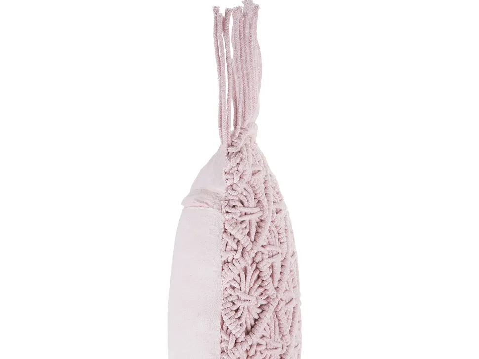 Dekokissen Baumwolle Rosa Makramee 40 X 40 Cm 2Er Set Yaniklar
