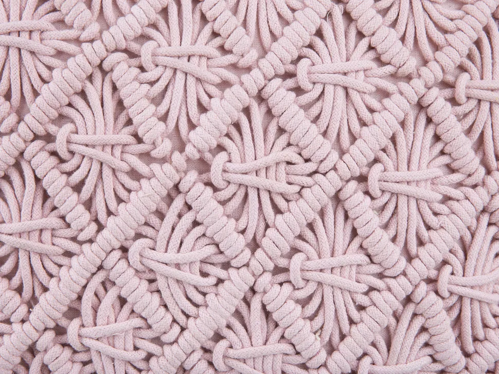 Dekokissen Baumwolle Rosa Makramee 40 X 40 Cm 2Er Set Yaniklar