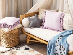 Dekokissen Baumwolle Rosa Mit Quasten 45 X 45 Cm 2Er Set Lynchis