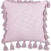 Dekokissen Baumwolle Rosa Mit Quasten 45 X 45 Cm Lynchis