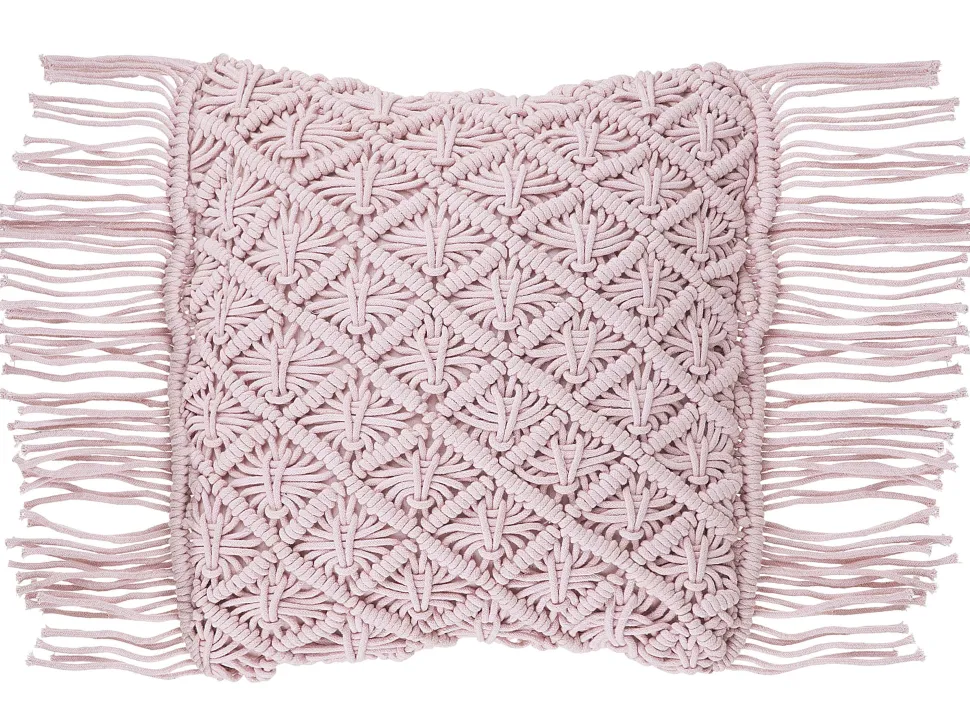 Dekokissen Baumwolle Rosa Makramee 40 X 40 Cm Yaniklar