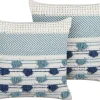 Dekokissen Baumwolle Weis/Blau Mit Quasten 45 X 45 Cm 2Er Set Datura