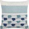 Dekokissen Baumwolle Weis/Blau Mit Quasten 45 X 45 Cm Datura