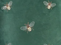 Dekokissen Bienenmuster Samtstoff Smaragdgrun Bestickt 45 X 45 Cm 2Er Set Talinum
