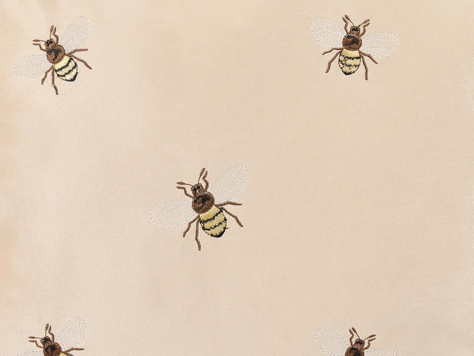 Dekokissen Bienenmuster Samtstoff Beige Bestickt 45 X 45 Cm 2Er Set Talinum