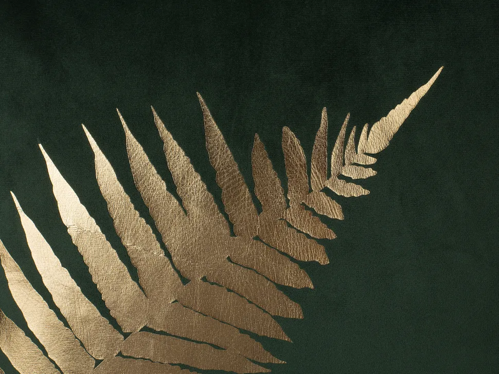 Dekokissen Blatt Samtstoff Dunkelgrun 45 X 45 Cm 2Er Set Fern