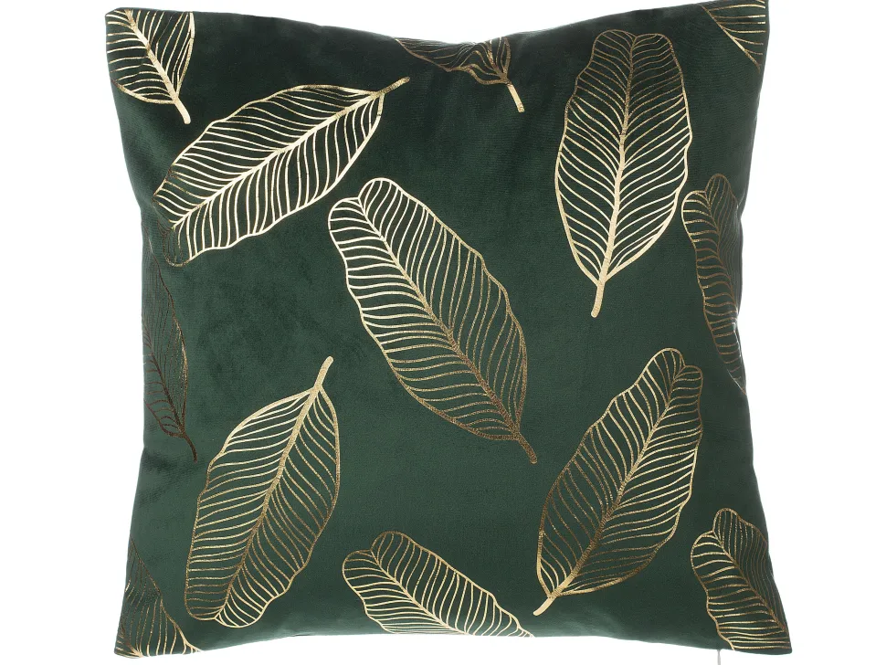 Dekokissen Blatter Samtstoff Dunkelgrun 45 X 45 Cm 2Er Set Freesia