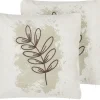 Dekokissen Blattermotiv Beige 45 X 45 Cm 2Er Set Calendula