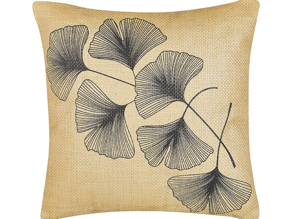 Dekokissen Blattermotiv Beige / Schwarz 45 X 45 Cm 2Er Set Wakad