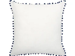 Dekokissen Blattermotiv Dunkelblau / Weis 45 X 45 Cm 2Er Set Dandelion