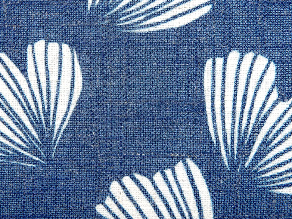 Dekokissen Blattermotiv Dunkelblau / Weis 45 X 45 Cm 2Er Set Dandelion