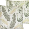 Dekokissen Blattermotiv Grun / Beige 45 X 45 Cm 2Er Set Rhapis