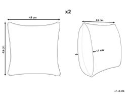 Dekokissen Blattermotiv Samtstoff Grun 45 X 45 Cm 2Er Set Diascia