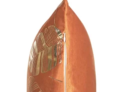Dekokissen Blattermotiv Samtstoff Orange 45 X 45 Cm 2Er Set Sunflower