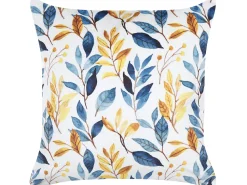 Dekokissen Blattmuster Gelb / Blau 45 X 45 Cm Cattleya