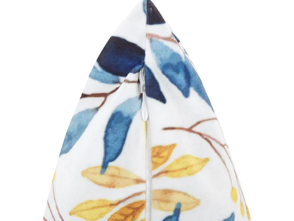 Dekokissen Blattmuster Gelb / Blau 45 X 45 Cm Cattleya