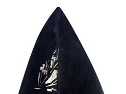 Dekokissen Blattmuster Samtstoff Schwarz 45 X 45 Cm 2Er Set Goldenrod