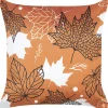 Dekokissen Blattmuster Samtstoff Orange 45 X 45 Cm Poinsettia