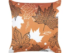 Dekokissen Blattmuster Samtstoff Orange 45 X 45 Cm Poinsettia