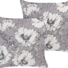 Dekokissen Blumenmotiv Grau / Weis 45 X 45 Cm 2Er Set Sophora