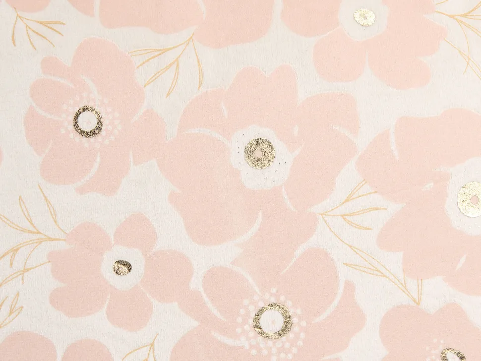 Dekokissen Blumenmotiv Samtstoff Rosa / Beige 45 X 45 Cm 2Er Set Triteleia