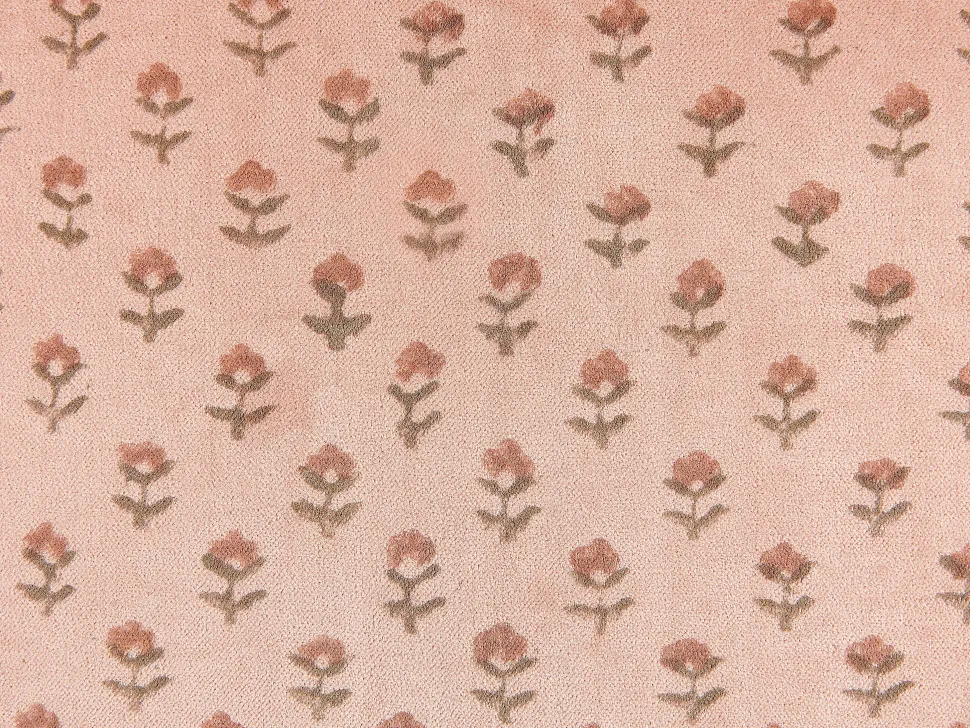 Dekokissen Blumenmotiv Samtstoff Rosa Mit Quasten 45 X 45 Cm Rumhora