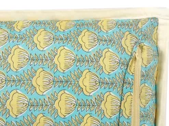 Dekokissen Blumenmuster Baumwolle Blau / Gelb 45 X 45 Cm Wakegi
