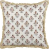 Dekokissen Blumenmuster Baumwolle Cremeweis Mit Fransen 45 X 45 Cm Omorika