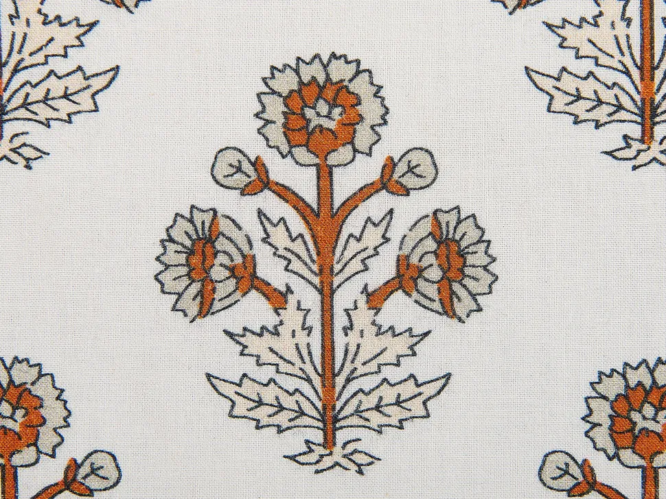 Dekokissen Blumenmuster Baumwolle Cremeweis Mit Fransen 45 X 45 Cm Omorika