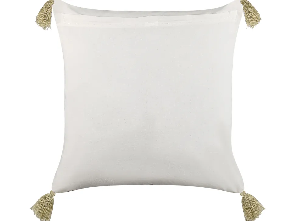 Dekokissen Blumenmuster Baumwolle Mehrfarbig Mit Quasten 45 X 45 Cm Carissa