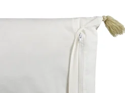 Dekokissen Blumenmuster Baumwolle Mehrfarbig Mit Quasten 45 X 45 Cm Carissa