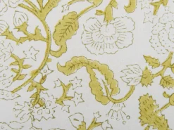 Dekokissen Blumenmuster Baumwolle Hellgrun / Weis Mit Fransen 45 X 45 Cm Filix