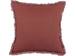 Dekokissen Blumenmuster Samtstoff Schwarz / Rosa Mit Fransen 45 X 45 Cm Morus