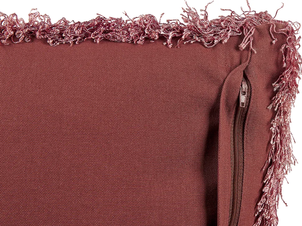 Dekokissen Blumenmuster Samtstoff Schwarz / Rosa Mit Fransen 45 X 45 Cm Morus