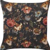 Dekokissen Blumenmuster Samtstoff Mehrfarbig 45 X 45 Cm Ramonda