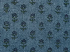 Dekokissen Blumenmuster Samtstoff Dunkelblau Mit Quasten 45 X 45 Cm Ribes