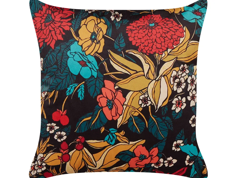 Dekokissen Blumenmuster Samtstoff Mehrfarbig 45 X 45 Cm Protea
