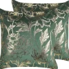 Dekokissen Blumenmuster Samtstoff Grun 45 X 45 Cm 2Er Set Daffodil
