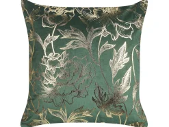 Dekokissen Blumenmuster Samtstoff Grun 45 X 45 Cm 2Er Set Daffodil