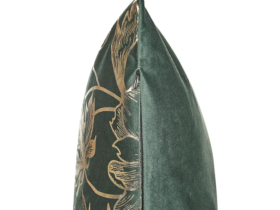 Dekokissen Blumenmuster Samtstoff Grun 45 X 45 Cm 2Er Set Daffodil