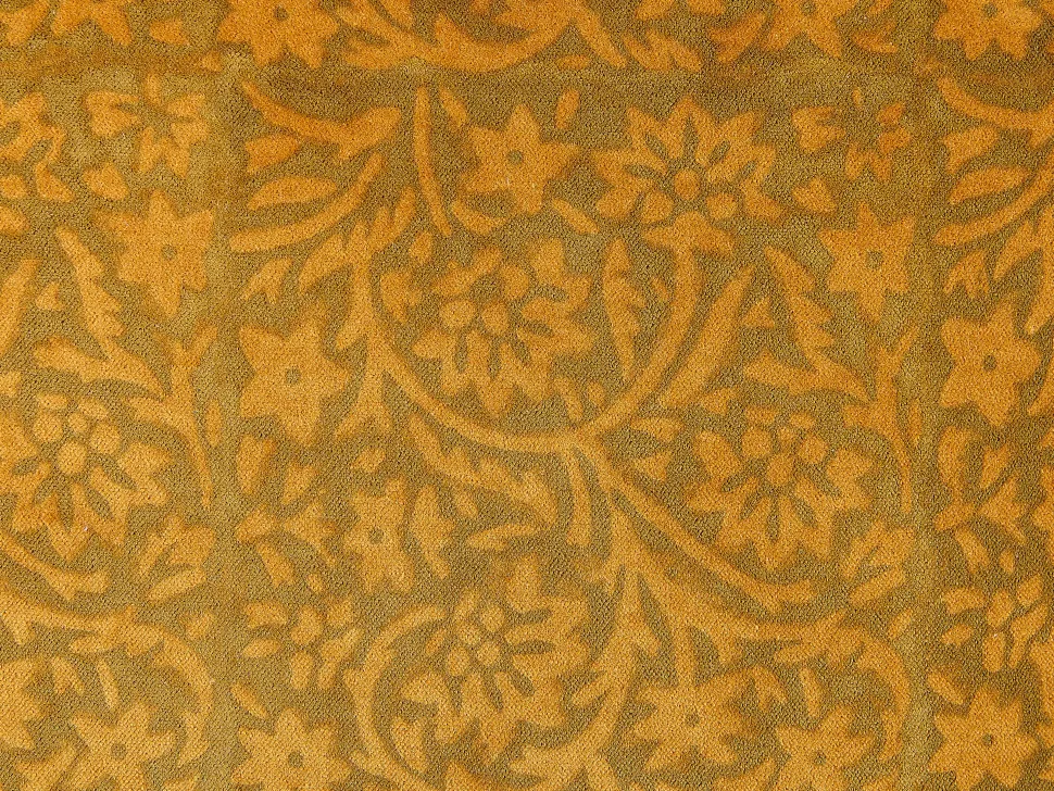 Dekokissen Blumenmuster Samtstoff Senfgelb Mit Quasten 45 X 45 Cm 2Er Set Rheum
