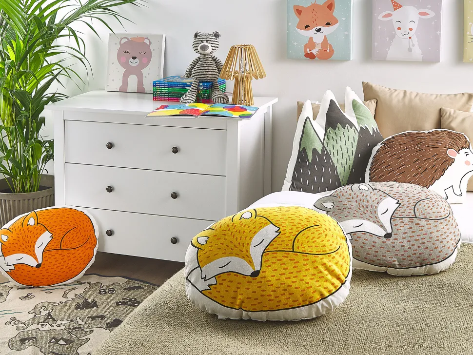 Dekokissen Braun Igelmotiv 46 X 36 Cm 2Er Set Benagulru