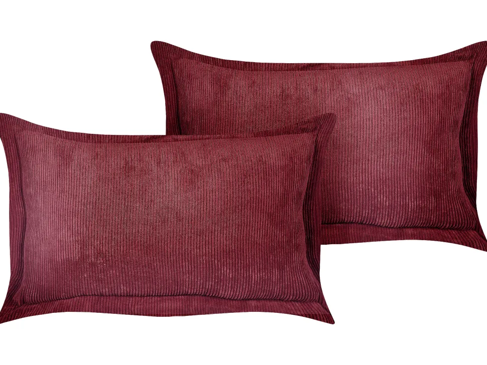 Dekokissen Cord Bordeaux 47 X 27 Cm 2Er Set Zinnia