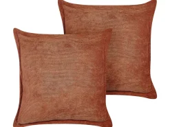Dekokissen Cord Goldbraun 43 × 43 Cm 2Er Set Zinnia