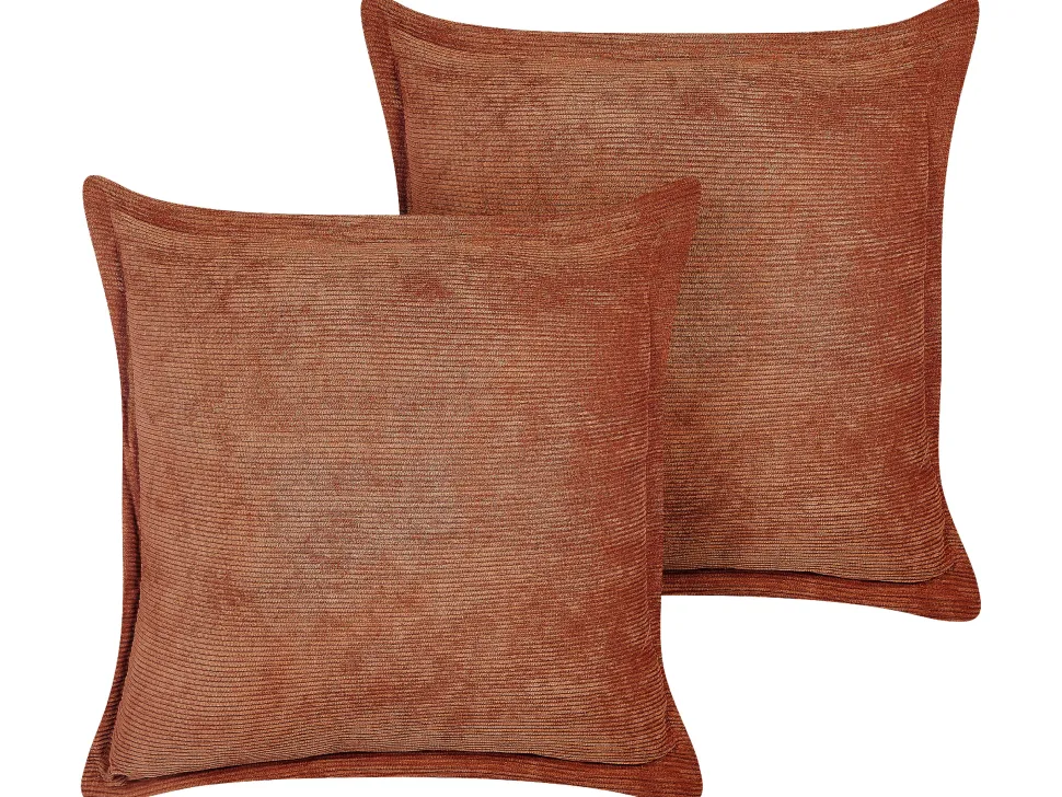 Dekokissen Cord Goldbraun 43 × 43 Cm 2Er Set Zinnia
