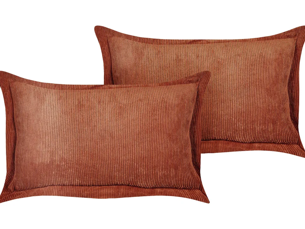 Dekokissen Cord Goldbraun 47 X 27 Cm 2Er Set Zinnia