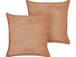 Dekokissen Cord Orange 43 × 43 Cm 2Er Set Zinnia