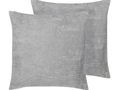 Dekokissen Cord-Optik Grau 45 X 45 Cm 2Er Set Nolana