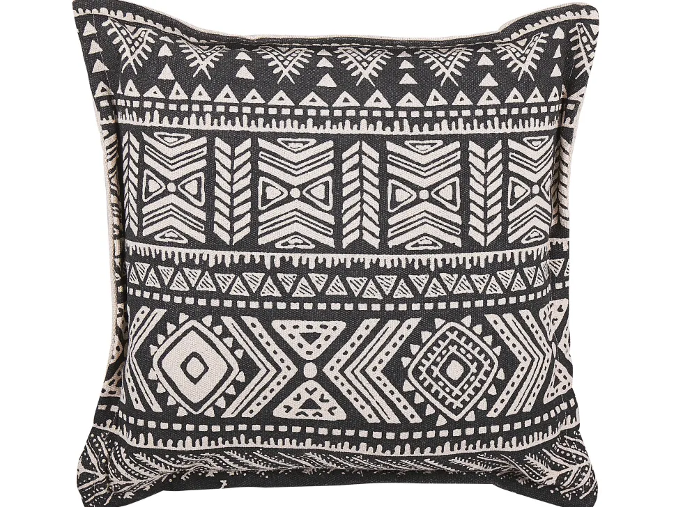 Dekokissen Ethno Muster Schwarz / Beige 45 X 45 Cm 2Er Set Sirvan