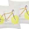 Dekokissen Fahrradmotiv Baumwolle Bunt 45 X 45 Cm 2Er Set Ruscus